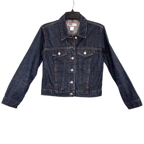 Old Navy Jacket Womens Small Blue Cotton Denim Jean Crop Gorpcore 90s Y2K - Picture 1 of 9